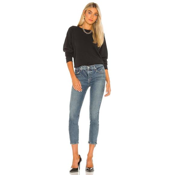 Agolde Women's Blue Toni Mid Rise Whiskering Straight Leg Jeans Size 27 - Picture 1 of 9